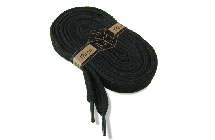 Cordones negros para zapatillas de distintas longitudes.